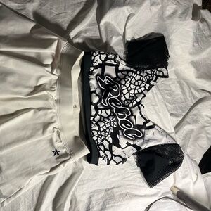 Kids Black and white rebel athletic Set youth small has a little make up stain